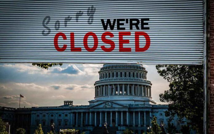 1289760685 featured image Capitol building with closed sign above entry gate