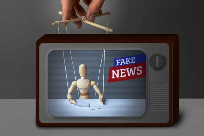 1260841675 featured image Puppet manipulated inside TV with fake news banner