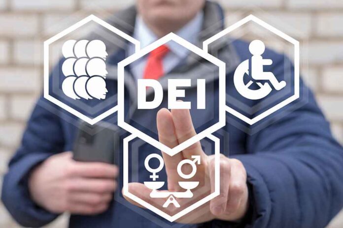 2116224122 featured image Person pointing at DEI symbols on glass