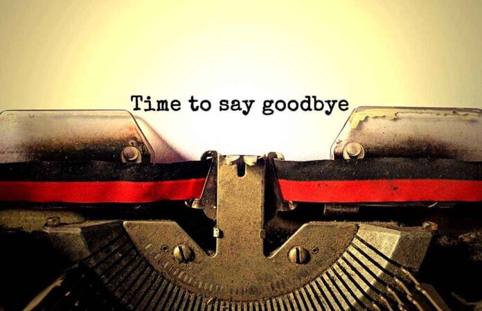531209353 featured image Typewriter with Time to say goodbye text