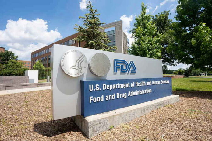 FDA building sign with blue sky background.