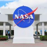 NASA logo displayed prominently at a visitor center