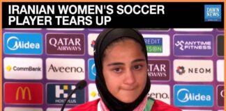 Iranian Women's Soccer Player Tears up During News