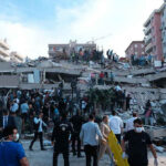 Shocking Hamas Tactics: Systematic Sexual Violence Exposed People at a collapsed building after an earthquake.