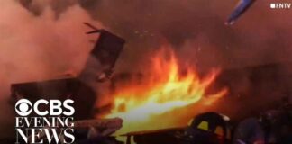 Massive Explosion at NYC Building Sends Police Officers Flying