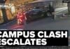 University president accused of hitting students with his car