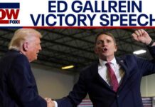Ed Gallrein delivers victory speech after defeating Thomas Massie in Kentucky primary