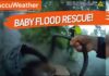 Hero Cop RESCUES Baby Trapped in Raging Flood!