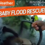 Hero Cop RESCUES Baby Trapped in Raging Flood!