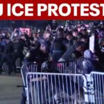 Jeep CRUSHES Anti-ICE Rioter! Anti-ICE protests continue outside Newark's Delaney Hall