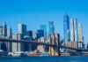 Brooklyn Bridge ON FIRE After This! Brooklyn Bridge with Manhattan skyline in the background.