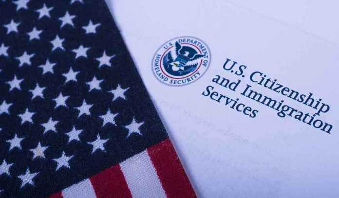 American flag beside U.S. immigration document