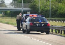 Shock Reversal: ICE Traffic Stops Back On Police officer conducting a traffic stop on a highway