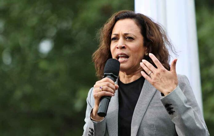 shutterstock_1511520731 woman speaking into a microphone at an outdoor event