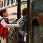 Furious Parents Smash Their Way Into School Bus as Children Crawl Out Window Children boarding a yellow school bus