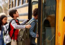 Furious Parents Smash Their Way Into School Bus as Children Crawl Out Window Children boarding a yellow school bus