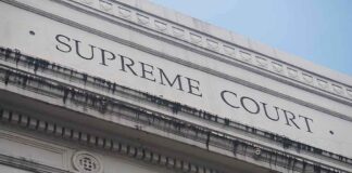 Supreme Court building facade with classical columns
