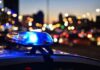 Two Ole Miss Deaths, Same Day Police car light bar flashing at dusk