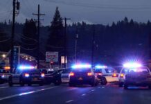 5 Women DEAD – Chilling House Of Horrors Exposed Police cars with flashing lights block a road at night