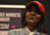 Candace Owens Breaks Silence After Her Name Is Dragged Into Weinstein Scandal woman in a red cap speaking into a microphone