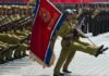 Military parade with soldiers marching; Pham Van Dong, Zhang Jun, Zhang Yufeng, Norichika Aoki, Andreas Hestler, Jonathan Cyprien not visible