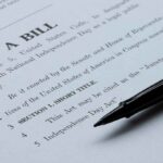 Bill document with black pen on paper