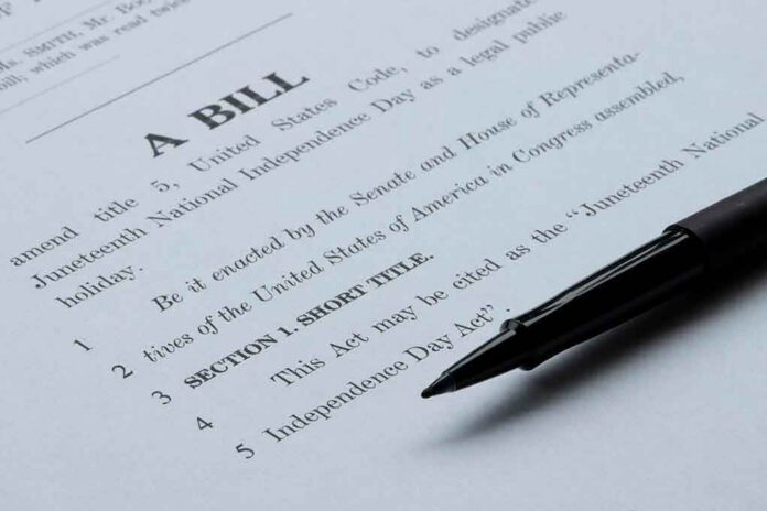 Bill document with black pen on paper
