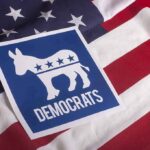 Wacky Dem Nominee Writes Song Hoping Senator Dies Democratic Party donkey symbol on American flag