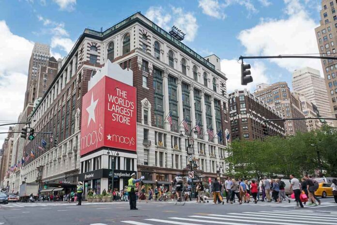 shutterstock_317488004 Macy's department store on a busy city corner