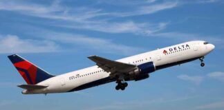 Delta Air Lines aircraft taking off