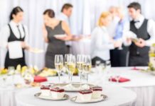 96-Year Bride Marries Teen A table set with champagne glasses and desserts at a social event