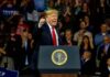 CNN Fact-Checker Again Calls Out Lefty Liars Donald Trump speaking at a rally behind a presidential podium