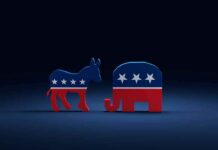 Candidate Struggles To Contain Laughter At Opponents Response Donkey and elephant symbols facing each other