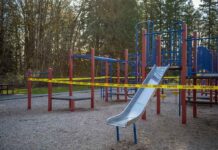Bathroom Discovery Stuns Cops – Mom ARRESTED! Playground equipment wrapped with caution tape