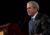 Bush Daughter Backs Democrats – Betrays Family George W. Bush speaking at a podium with microphones