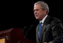 Bush Daughter Backs Democrats – Betrays Family George W. Bush speaking at a podium with microphones